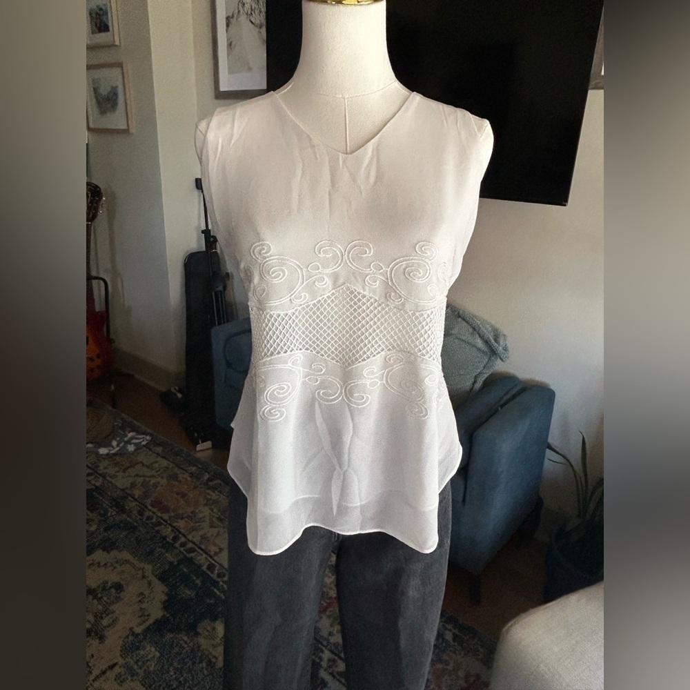 Naked Zebra white blouse size small - Picture 2 of 5